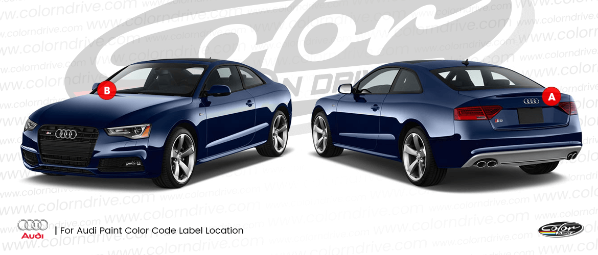 AUDI-Farbcode-Etikett Positionsdiagramm